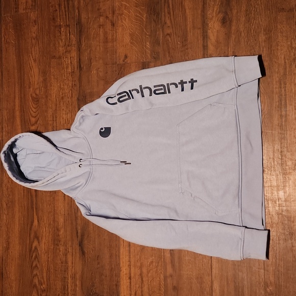 Kids/Women Carhartt Sky Blue Hoodie with Logo - Picture 1 of 8